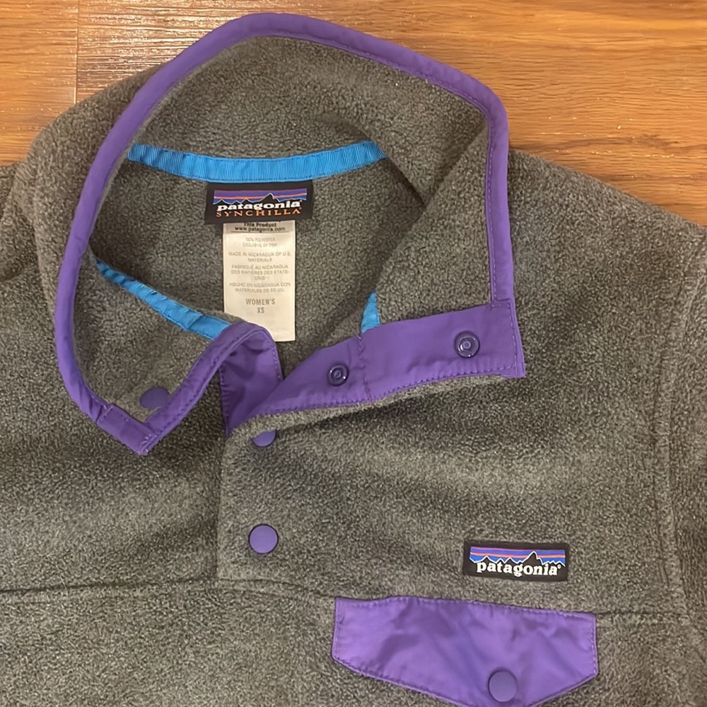 Patagonia Synchilla Snap Pullover In Charcoal Gra… - image 3